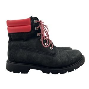 Timberland Boots Womens 8 Linden Woods Waterproof Black Pink Nubuck Primaloft